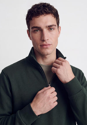 Jack & Jones Bradley Half Zip Sweatshirt, Dark Green