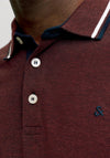 Jack & Jones Paulos Plain Polo Shirt, Brick