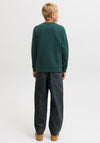 Jack & Jones Boy Boho Crewneck Sweater, Green