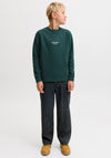 Jack & Jones Boy Boho Crewneck Sweater, Green