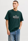 Jack & Jones Fredericksberg Graphic Box T-Shirt, Pine Green