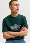 Jack & Jones Fredericksberg Graphic Box T-Shirt, Pine Green