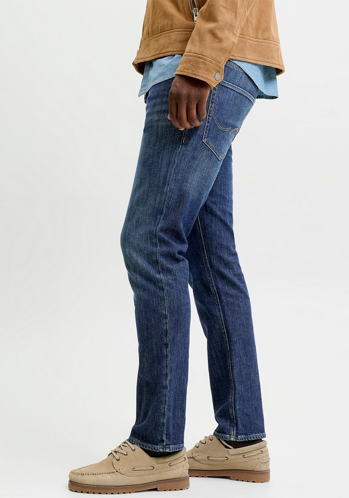Jack & Jones Clark Straight Leg Jeans, Blue Denim