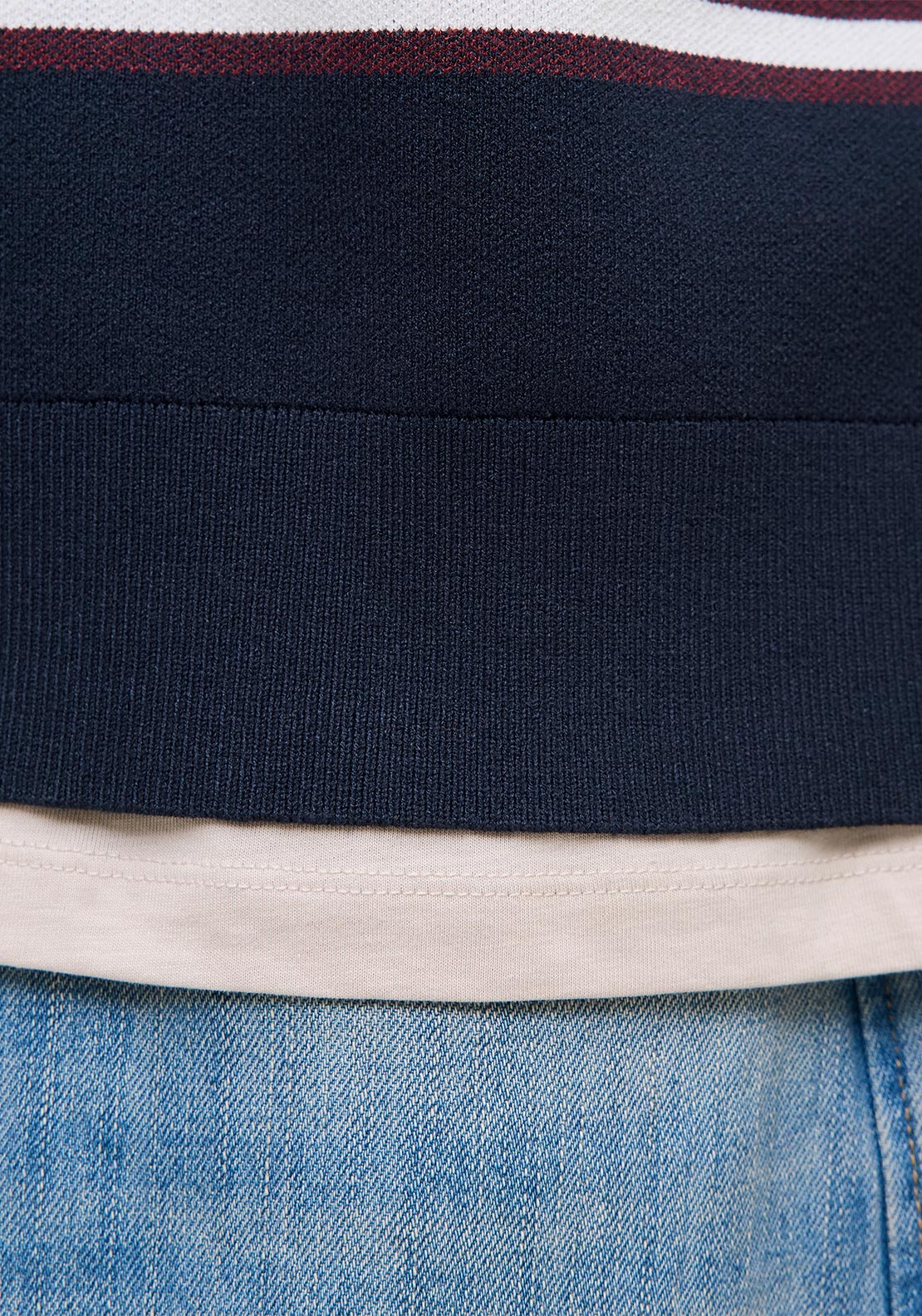 Jack & Jones Ratocha Stripe Knit Polo Shirt, Navy