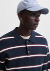Jack & Jones Ratocha Stripe Knit Polo Shirt, Navy