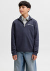 Jack & Jones Boy Norrebro Quarter Zip Sweatshirt, Blue