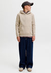 Jack & Jones Boy Fredrick Monogram Long Sleeve Hoodie, Beige