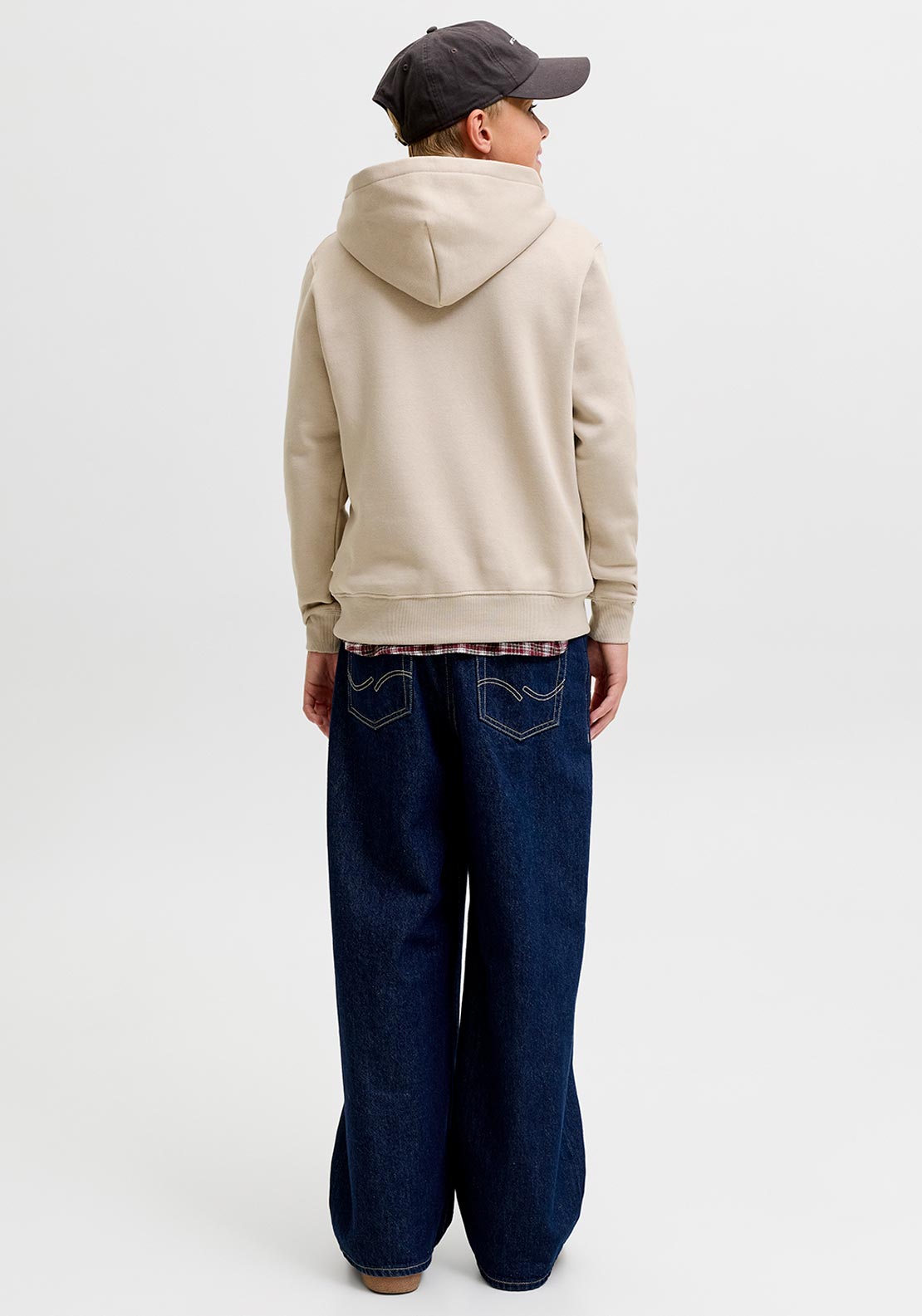 Jack & Jones Boy Fredrick Monogram Long Sleeve Hoodie, Beige