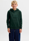 Jack & Jones Boy Fredrick Monogram Long Sleeve Hoodie, Green