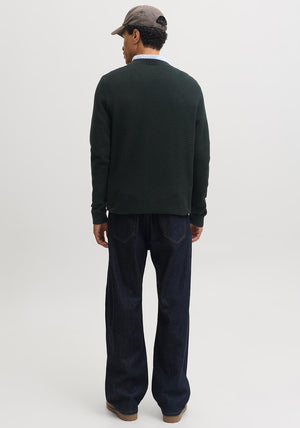 Jack & Jones Riley Crew Neck Knit Sweater, Dark Green