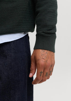 Jack & Jones Riley Crew Neck Knit Sweater, Dark Green