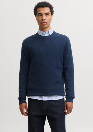 Jack & Jones Riley Crew Neck Knit Sweater, Insignia Blue