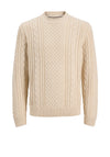 Jack & Jones Callum Cable Knit Jumper, Cream