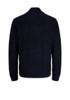 Jack & Jones Callum Cable Knit Quarter Zip Jumper, Navy
