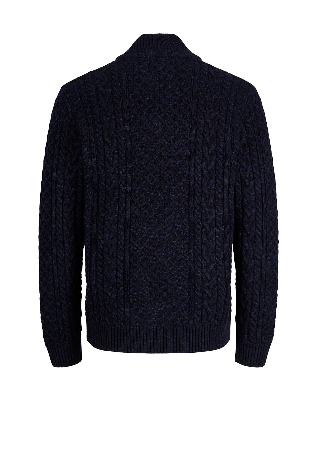 Jack & Jones Callum Cable Knit Quarter Zip Jumper, Navy