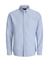 Jack & Jones Harvey Stripe Oxford Shirt, Dusty Blue & White