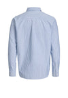 Jack & Jones Harvey Stripe Oxford Shirt, Dusty Blue & White