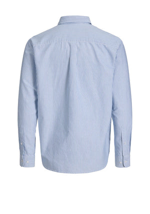 Jack & Jones Harvey Stripe Oxford Shirt, Dusty Blue & White