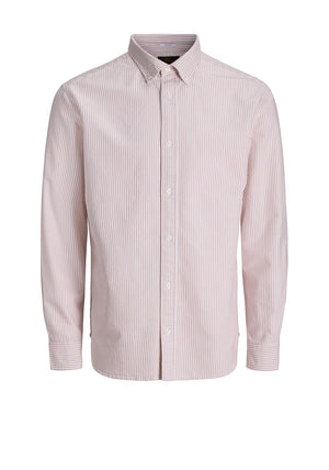 Jack & Jones Harvey Stripe Oxford Shirt, Red & White