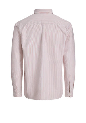 Jack & Jones Harvey Stripe Oxford Shirt, Red & White