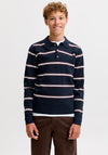 Jack & Jones Tocha Stripe Knit Long Sleeve, Navy