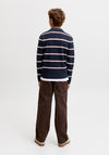 Jack & Jones Tocha Stripe Knit Long Sleeve, Navy