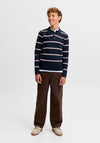 Jack & Jones Tocha Stripe Knit Long Sleeve, Navy
