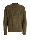Jack & Jones Callum Cable Knit Jumper, Green