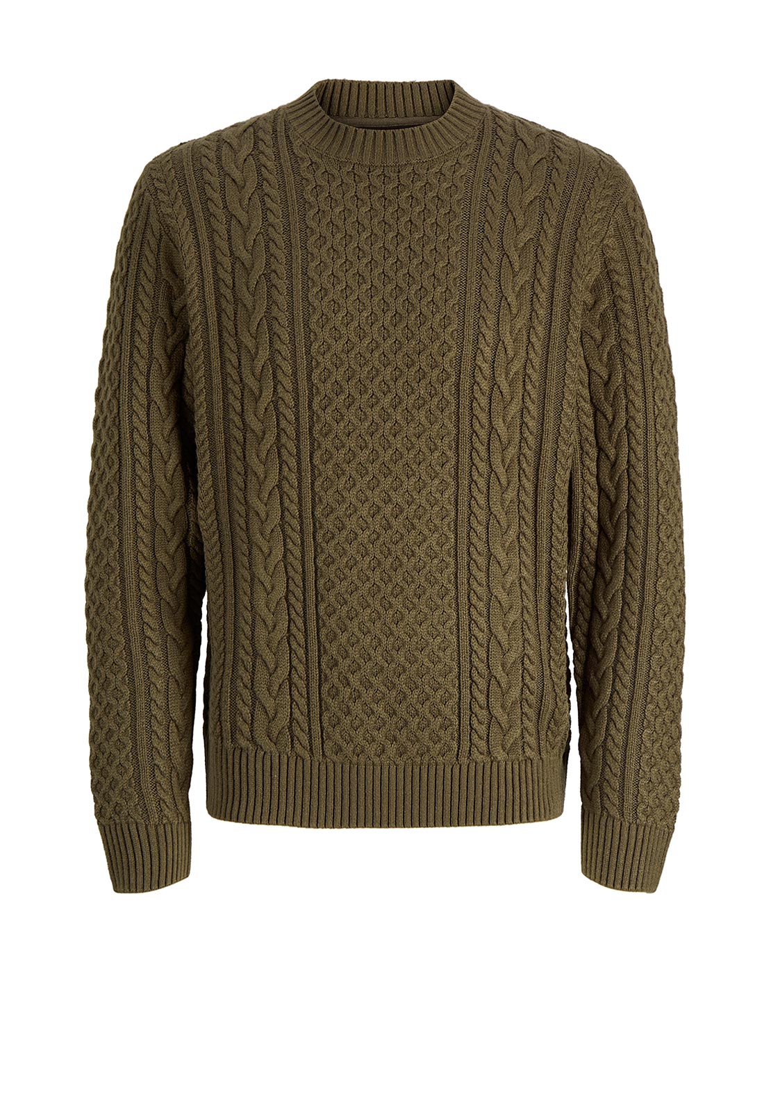 Jack & Jones Callum Cable Knit Jumper, Green