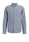 Jack & Jones Boy Harvey Twill Long Sleeve Shirt, Navy