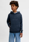 Jack & Jones Boy Fredrick Monogram Long Sleeve Hoodie, Navy