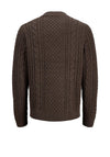 Jack & Jones Callum Cable Knit Jumper, Brown