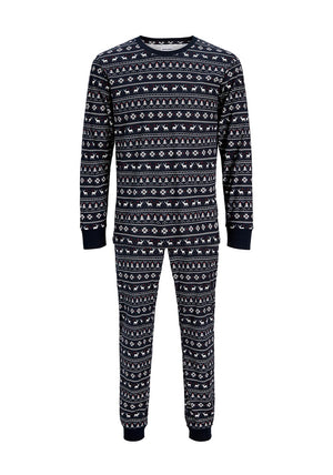 Jack & Jones Artisan Printed Pyjama Set, Navy Multi