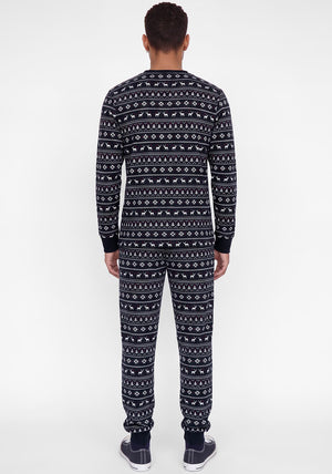 Jack & Jones Artisan Printed Pyjama Set, Navy Multi