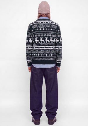 Jack & Jones Reindeer Knit Jumper, Navy