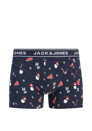 Jack & Jones 3 Pack Eddie Xmas Trunks, Red Multi