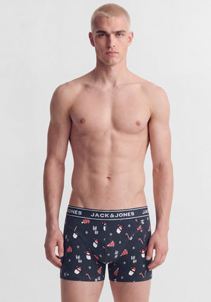 Jack & Jones 3 Pack Eddie Xmas Trunks, Red Multi