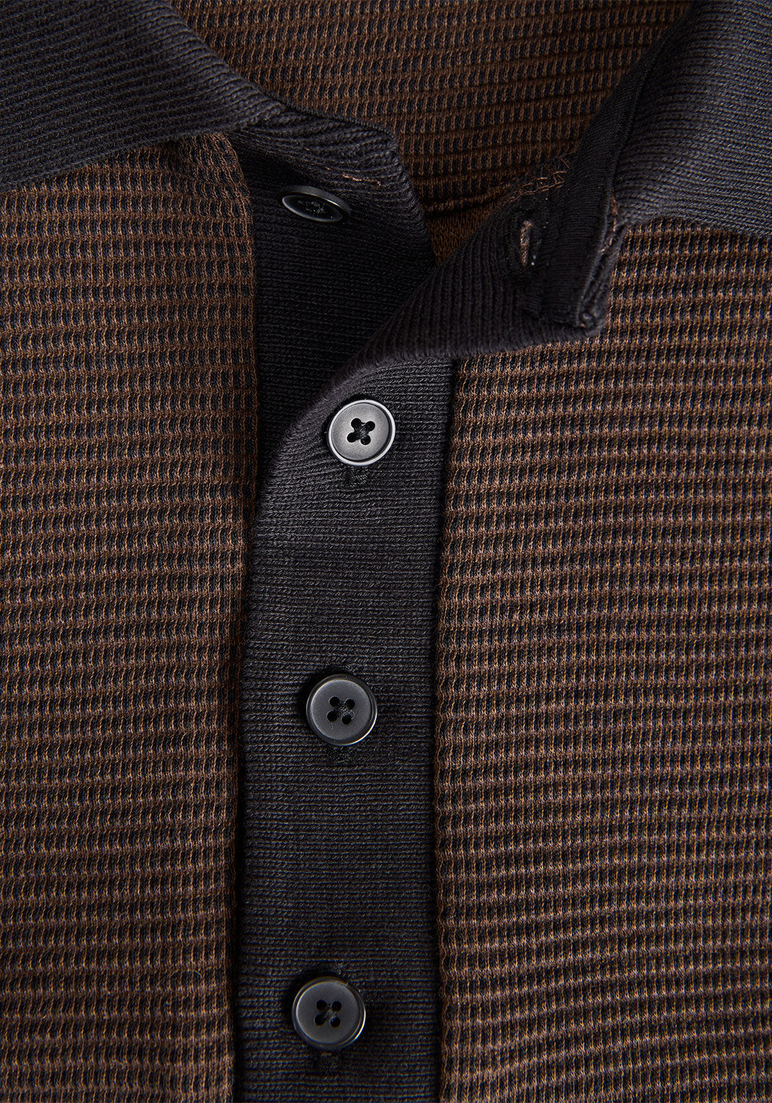 Jack & Jones Theo Textured Knit Polo Shirt, Brown