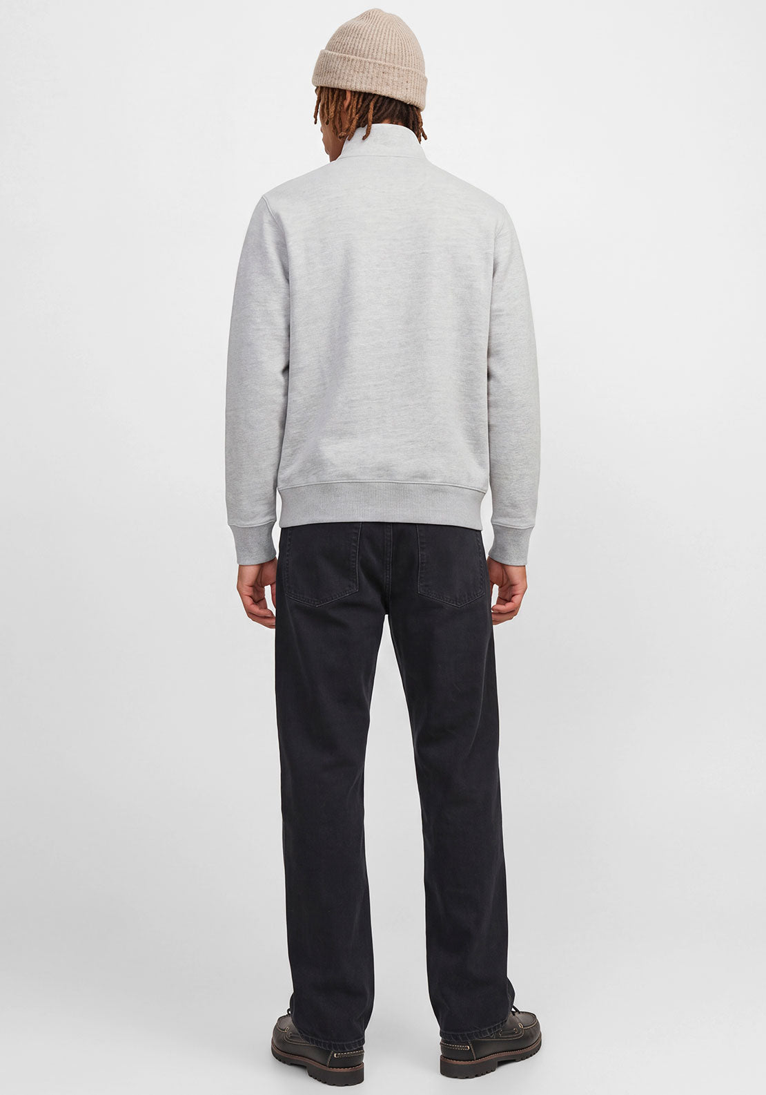 Jack & Jones Ryan Quarter Zip Sweatshirt, Light Grey Melange
