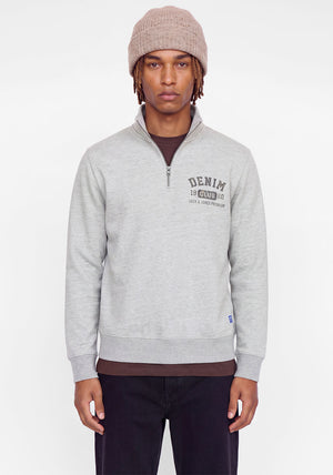 Jack & Jones Ryan Quarter Zip Sweatshirt, Light Grey Melange