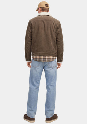 Jack & Jones Connor Corduroy Trucker Jacket, Brown