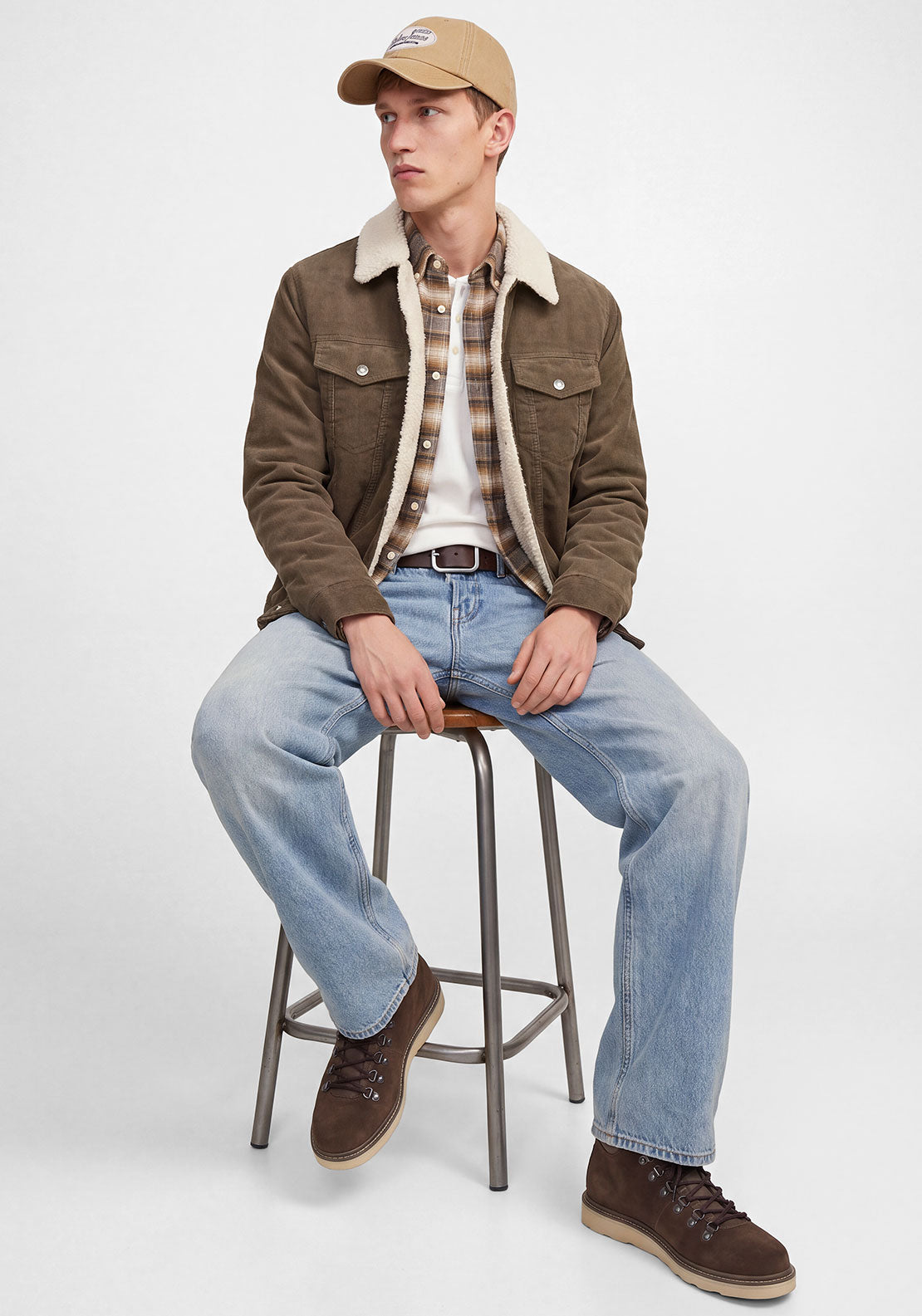 Jack & Jones Connor Corduroy Trucker Jacket, Brown