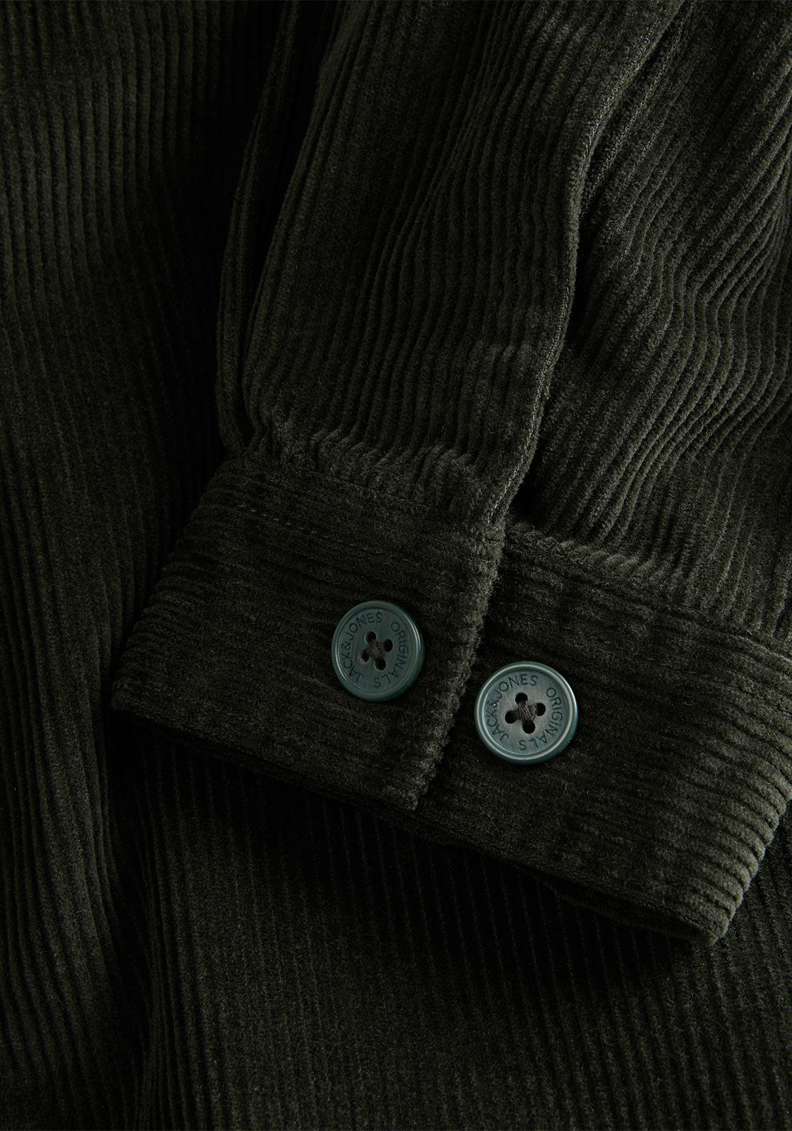 Jack & Jones Toronto Corduroy Zipped Shirt, Dark Green