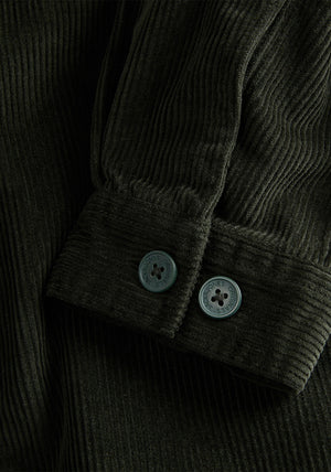 Jack & Jones Toronto Corduroy Zipped Shirt, Dark Green