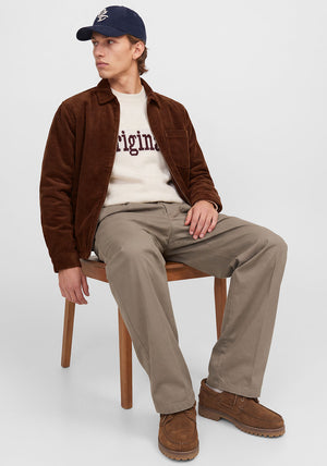 Jack & Jones Toronto Corduroy Zipped Shirt, Downtown Brown