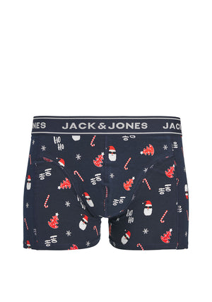 Jack & Jones Santa Socks & Underwear Giftbox, Navy Multi