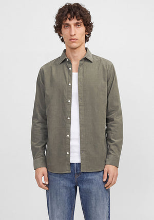 Jack & Jones Parker Corduroy Shirt, Olive Green