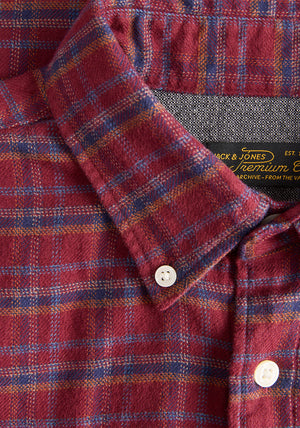 Jack & Jones Stanley Flannel Check Shirt, Red
