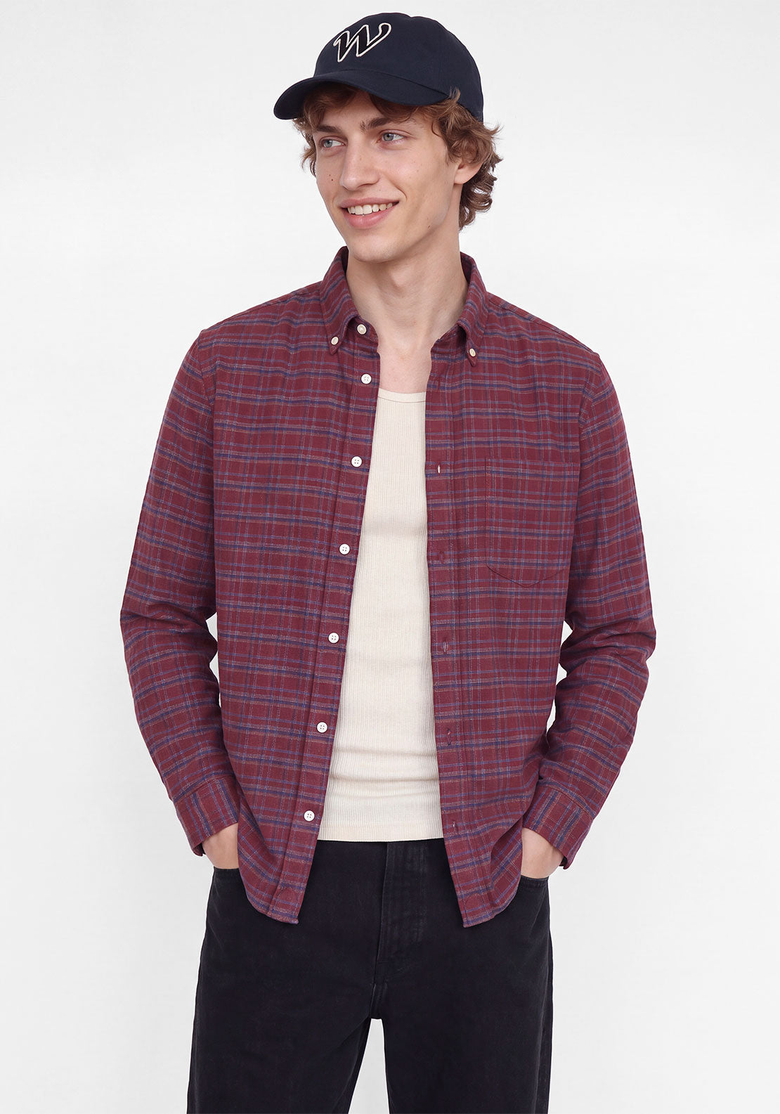 Jack & Jones Stanley Flannel Check Shirt, Red