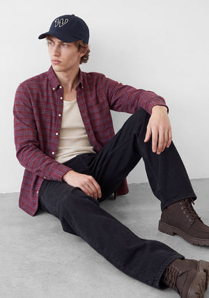Jack & Jones Stanley Flannel Check Shirt, Red